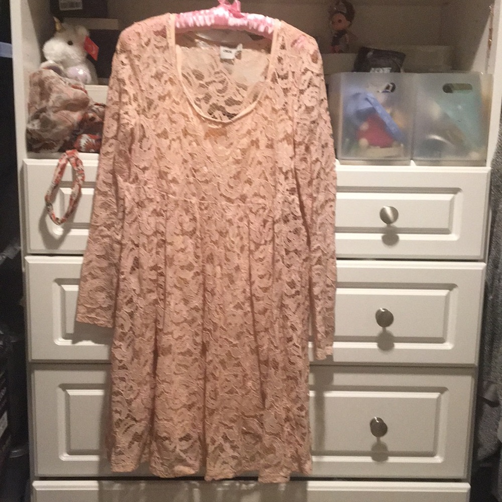 ASOS smock lace dress with long sleeves
